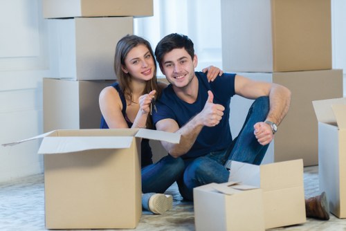 Commercial moving truck support for a Belmont business move