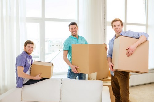 Professional movers handling a family home relocation in Belmont