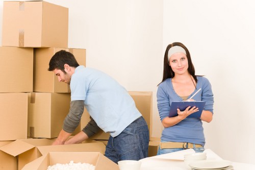 Preparation checklist and packed boxes ready for a house move